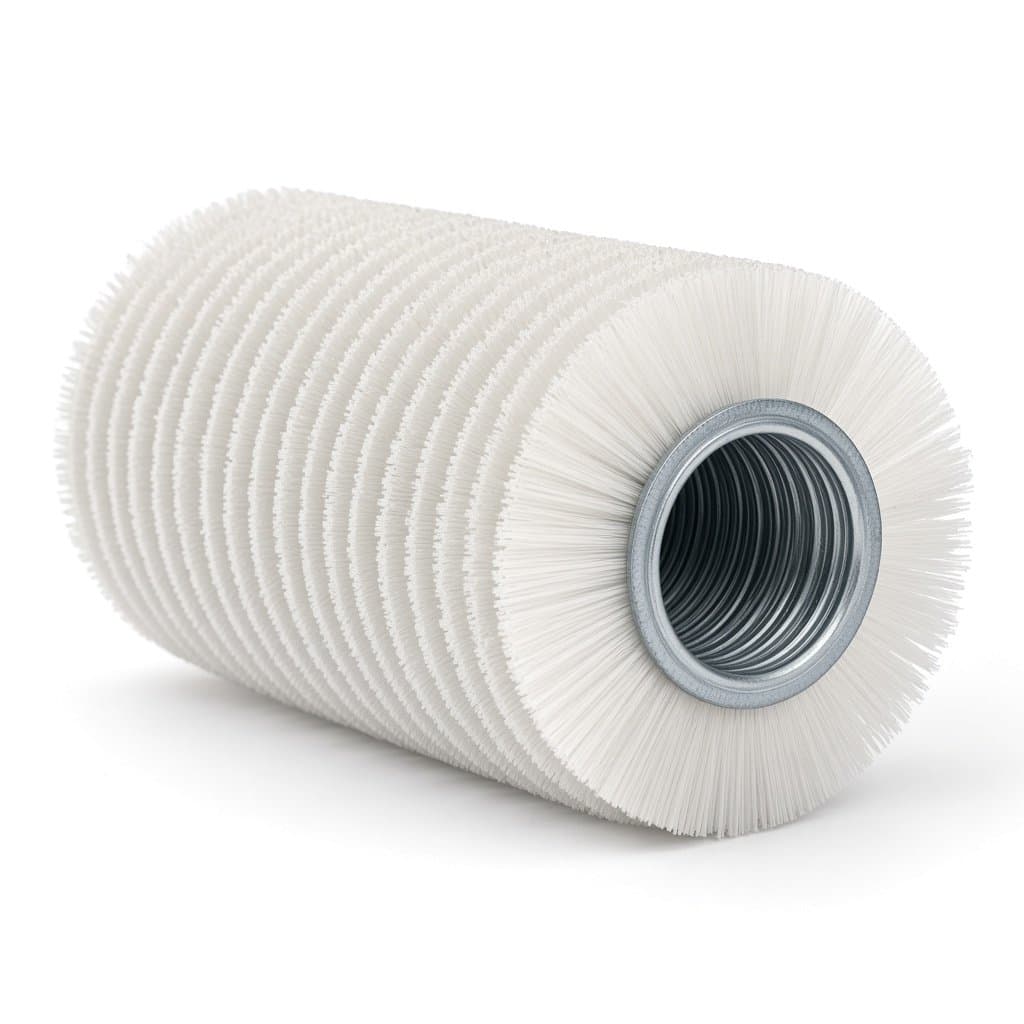 Outward Spiral Coil Brush, 300 mm OD x 500 mm, 0.3 mm White Nylon
