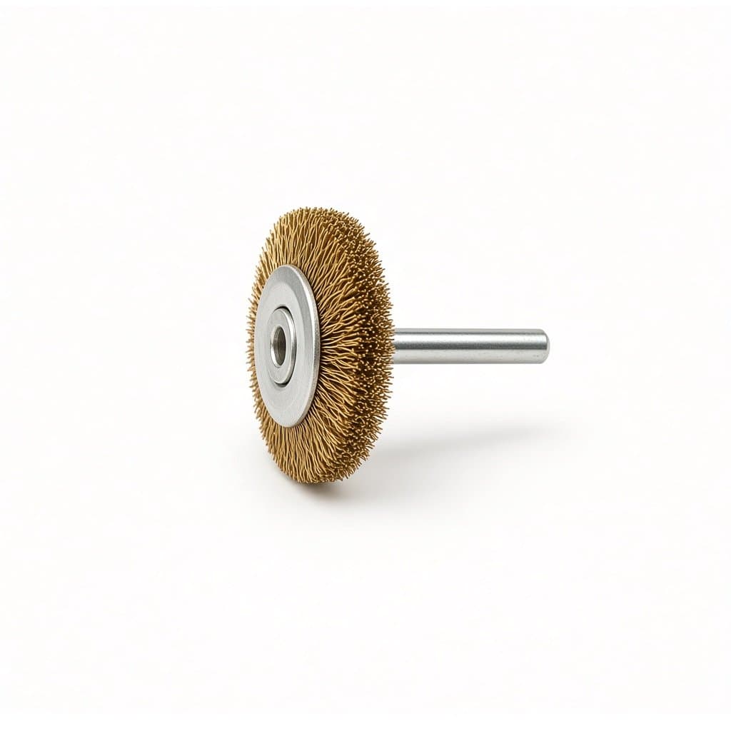 32 mm Brass-Coated Steel Wire Wheel, 6 mm Shank