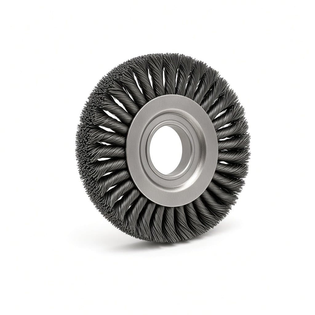 Double-Row Twist Knot Wire Wheel, 300 mm × 50 mm Bore