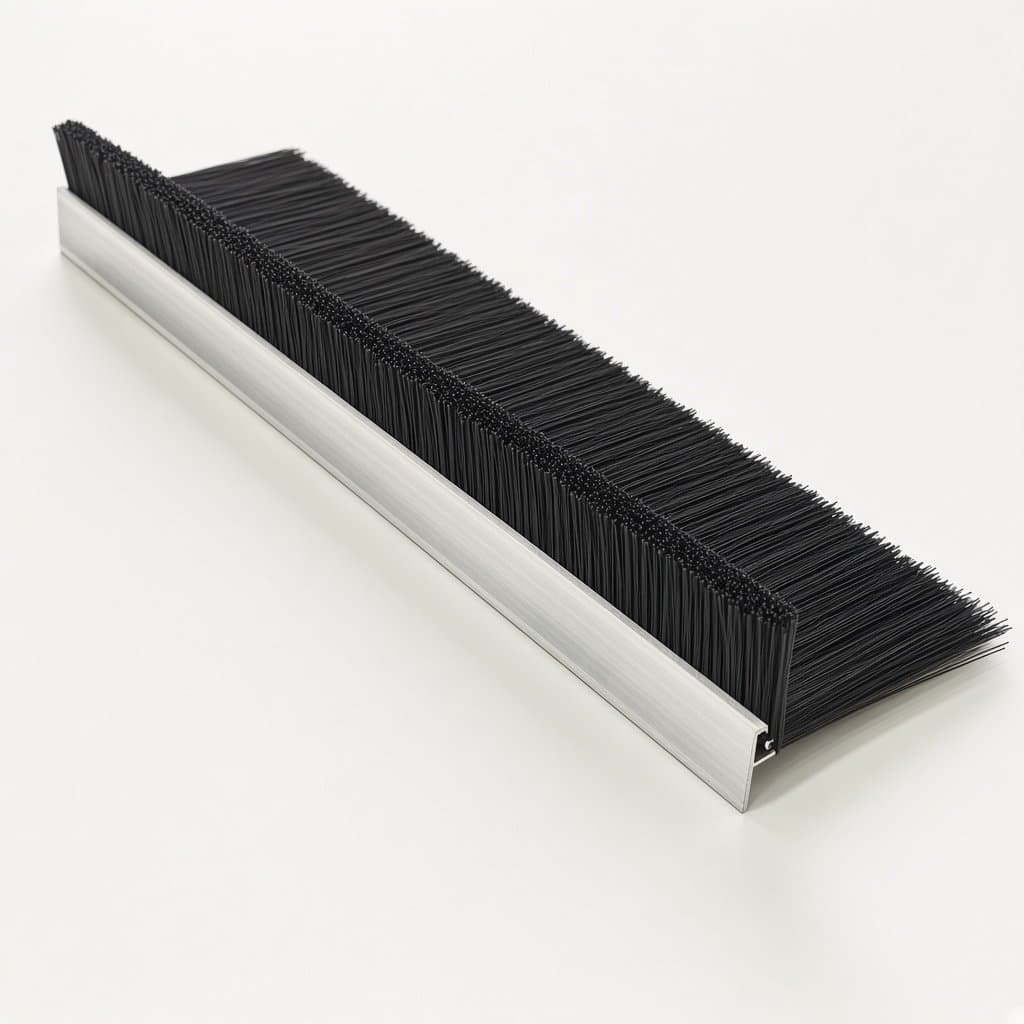 Garage Door Seal Strip Brush, 25 mm F Aluminium Carrier, 100 mm Nylon