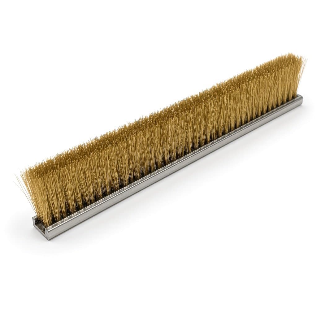 Soft Brass Wire Strip Brush, 0.1 mm Wire, 60 mm Height, 7 x 7 mm Strip