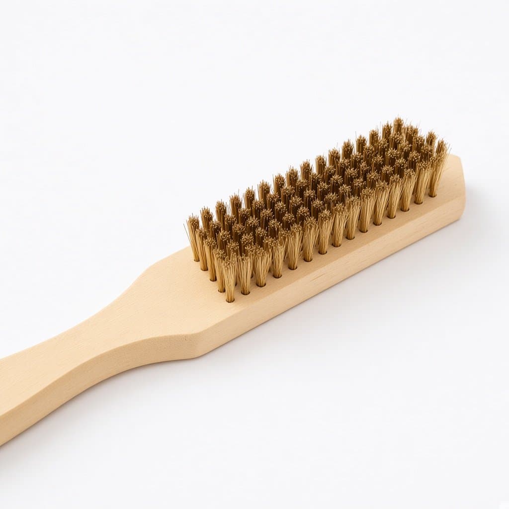 Wood Handle Wire Scratch Brush, 205 × 25 mm